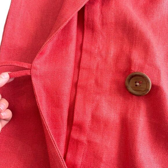 Pottery Barn 100% Linen Throw Pillow Covers Red Square 18" Set of 2 Decorative - Picture 3 of 6